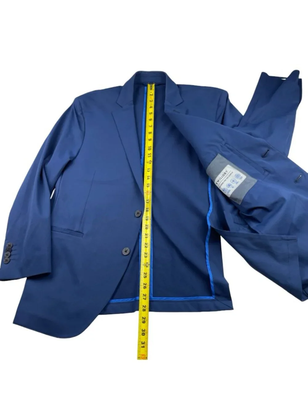 Twillory Men’s Performance Stretch Travel 2-Button Blazer Blue • 42S US